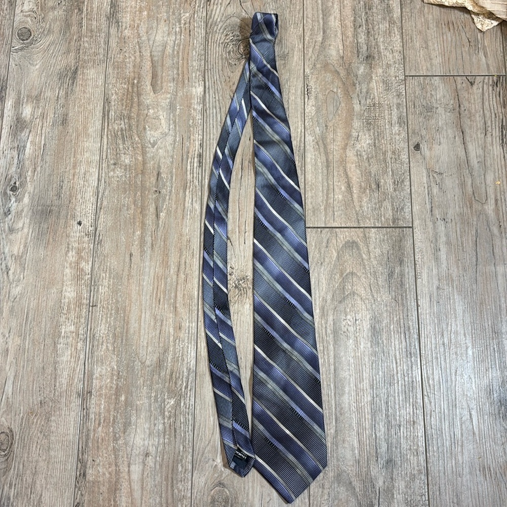 Vitaliano Pancaldi Tie Black Blue Gray Luxury Elegant Tie